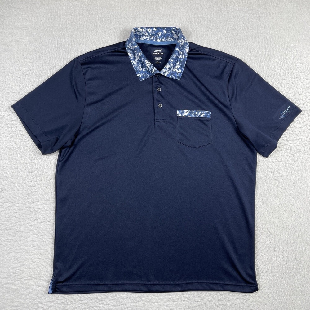 Greg Norman Polo Shirt Mens XL Blue Casual Preppy Travel Vacation Golf Workwear
